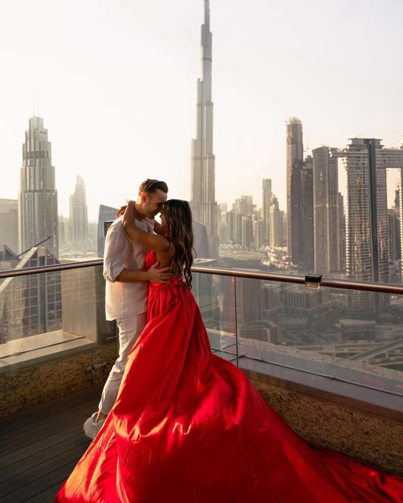 Flying dress photoshoot