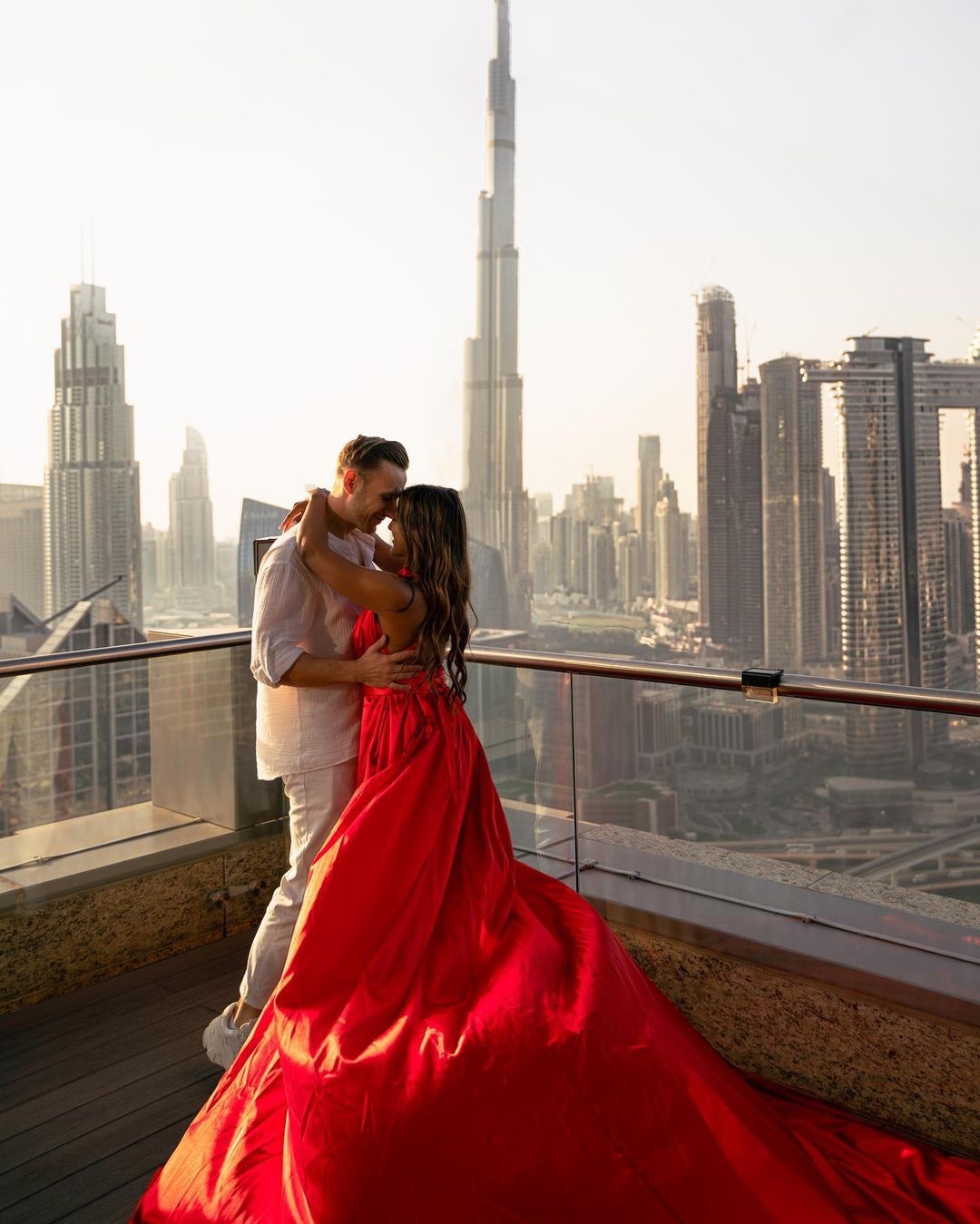 Flying dress photoshoot