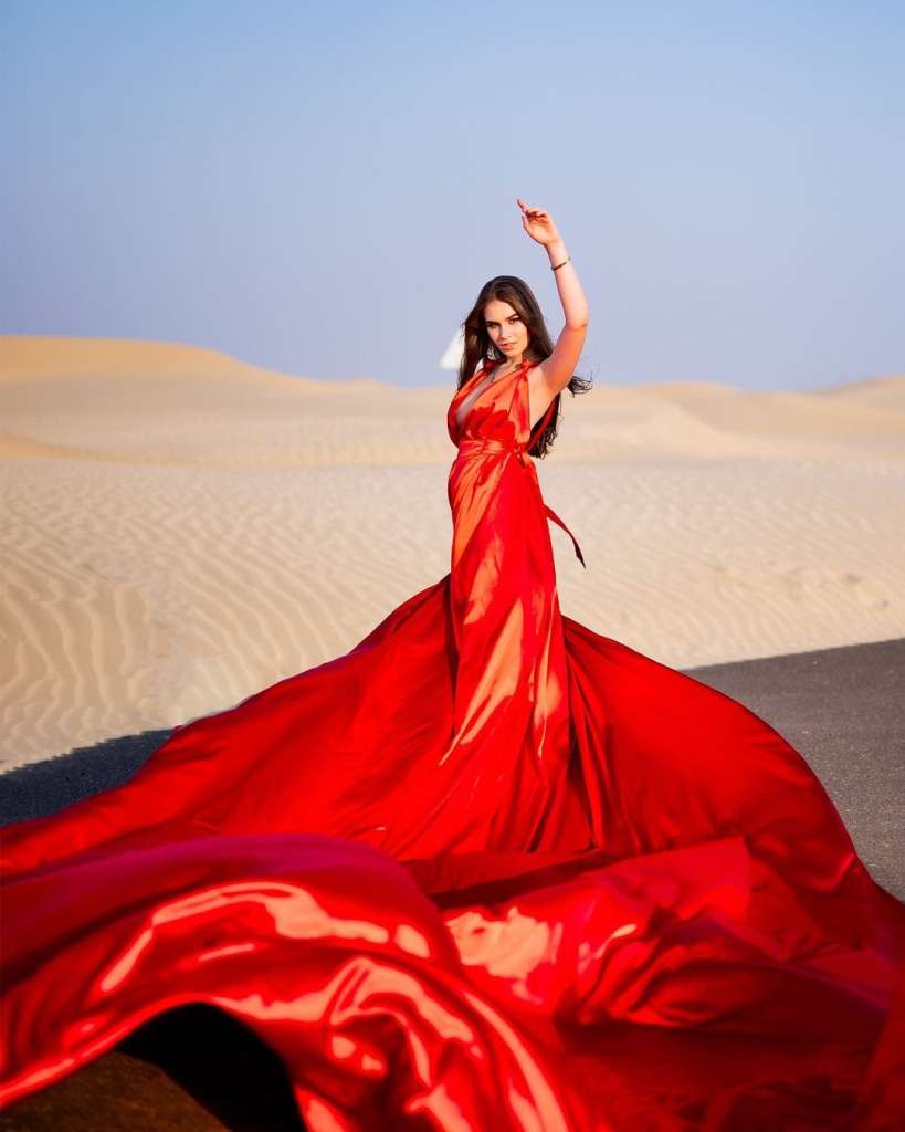dubai flying dress photoshoot