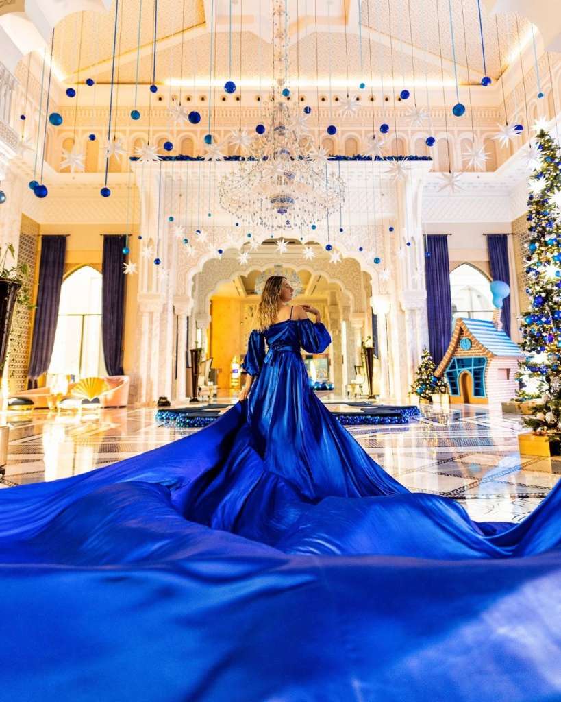 Blue Dress - Dubai flying dress photoshoot